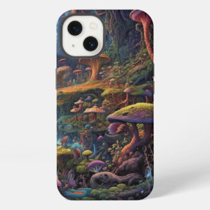 Trippy forest with strange creature iPhone 13 case