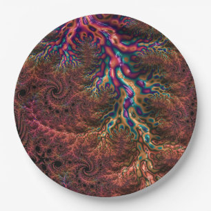 Trippy Fractal Paper Plate