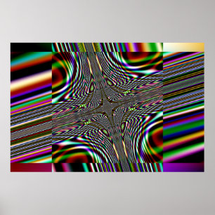trippy fractal square poster
