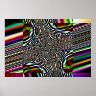 trippy fractal square poster