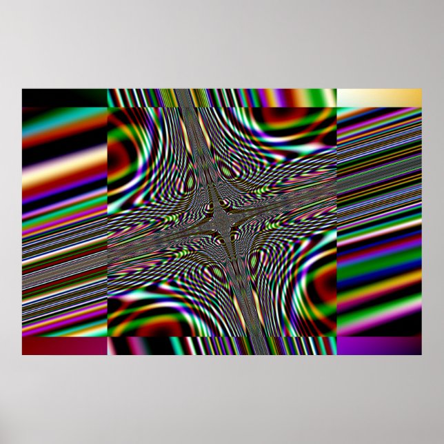trippy fractal square poster (Front)