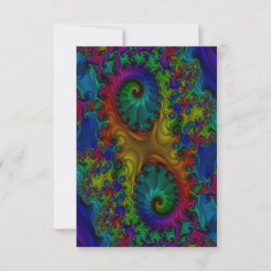 Trippy Fractal Thank You Cards