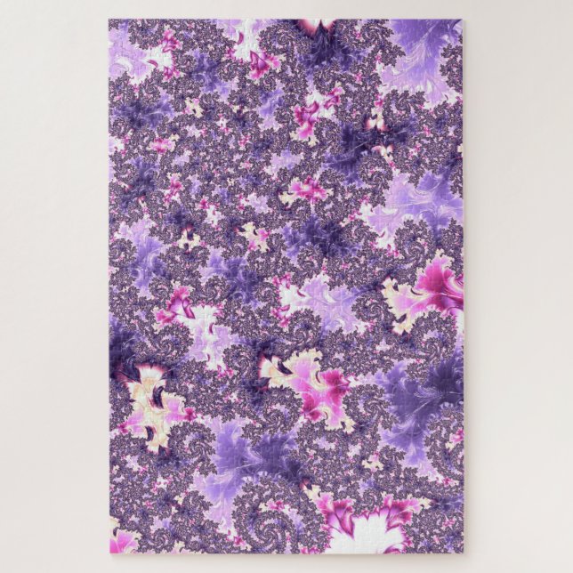 Trippy Funky Boho Pastel Spiral Fractal Art Jigsaw Puzzle (Vertical)