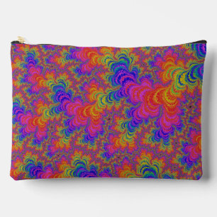 Trippy Funky Bold Vibrant Rainbow Abstract Fractal Accessory Pouch
