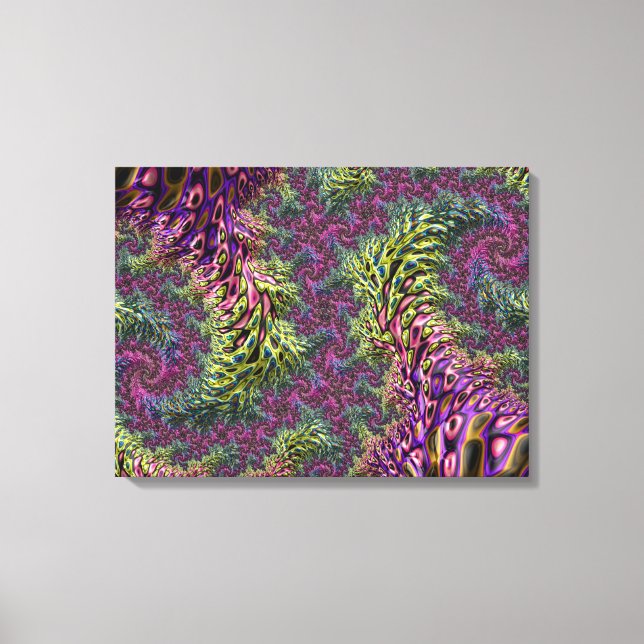 Trippy Funky Groovy Digital Abstract Fractal Art Canvas Print (Front)