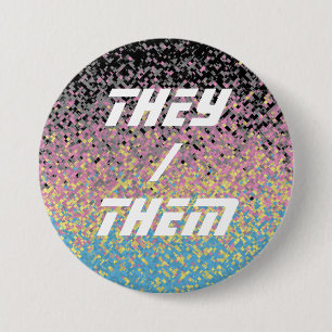 Trippy Funky Pixelated Polygender Pride Flag 7.5 Cm Round Badge