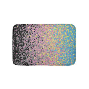 Trippy Funky Pixelated Polygender Pride Flag Bath Mat