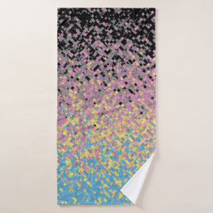 Trippy Funky Pixelated Polygender Pride Flag Bath Towel Set