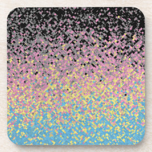 Trippy Funky Pixelated Polygender Pride Flag Coaster