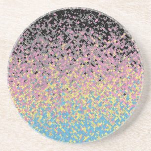 Trippy Funky Pixelated Polygender Pride Flag Coaster