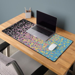 Trippy Funky Pixelated Polygender Pride Flag Desk Mat