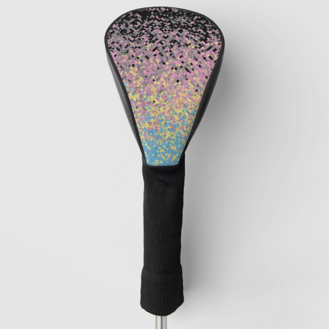 Trippy Funky Pixelated Polygender Pride Flag Golf Head Cover (Front)