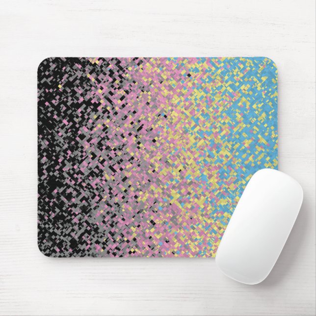 Trippy Funky Pixelated Polygender Pride Flag Mouse Mat (With Mouse)