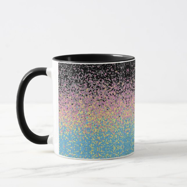 Trippy Funky Pixelated Polygender Pride Flag Mug (Left)