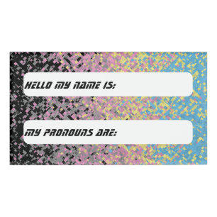 Trippy Funky Pixelated Polygender Pride Flag Name Tag