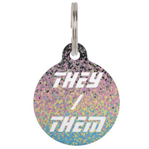 Trippy Funky Pixelated Polygender Pride Flag Pet Tag