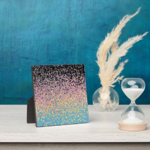 Trippy Funky Pixelated Polygender Pride Flag Plaque