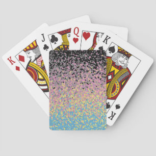 Trippy Funky Pixelated Polygender Pride Flag Playing Cards