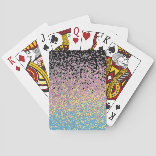 Trippy Funky Pixelated Polygender Pride Flag Playing Cards (Back)