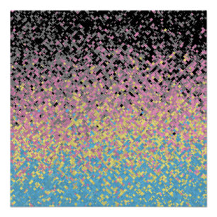 Trippy Funky Pixelated Polygender Pride Flag Poster