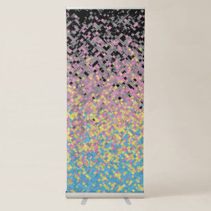 Trippy Funky Pixelated Polygender Pride Flag Retractable Banner