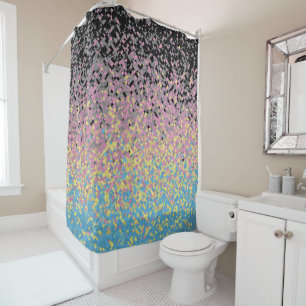 Trippy Funky Pixelated Polygender Pride Flag Shower Curtain