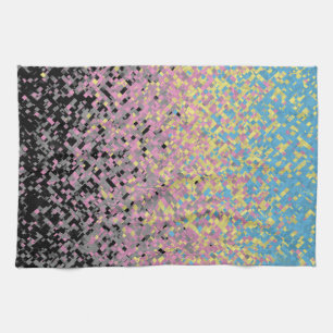 Trippy Funky Pixelated Polygender Pride Flag Tea Towel