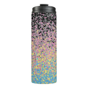 Trippy Funky Pixelated Polygender Pride Flag Thermal Tumbler