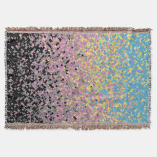 Trippy Funky Pixelated Polygender Pride Flag Throw Blanket