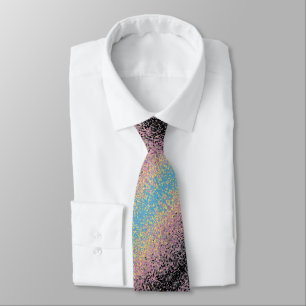 Trippy Funky Pixelated Polygender Pride Flag Tie
