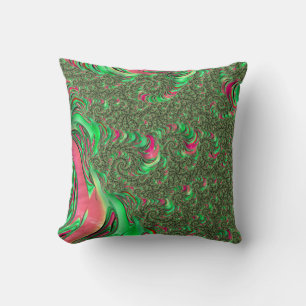 Trippy Funky Psychedelic Groovy Spiral Fractal Art Cushion