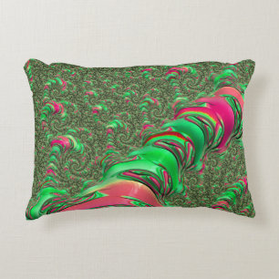 Trippy Funky Psychedelic Groovy Spiral Fractal Art Decorative Cushion