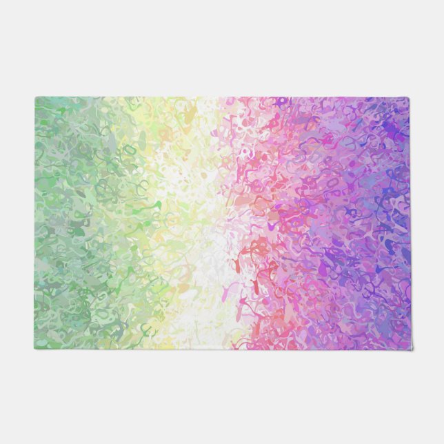 Trippy Groovy Boho Abstract Genderdoe Pride Flag Doormat (Front)