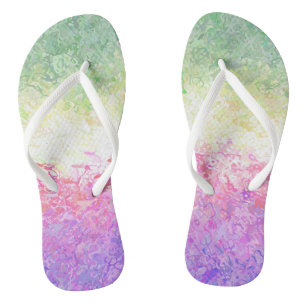 Trippy Groovy Boho Abstract Genderdoe Pride Flag Flip Flops