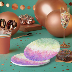 Trippy Groovy Boho Abstract Genderdoe Pride Flag Paper Plate
