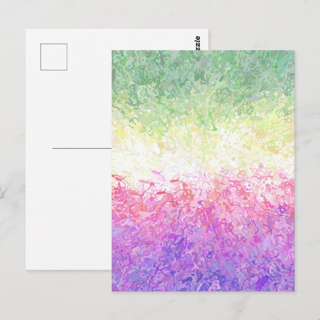 Trippy Groovy Boho Abstract Genderdoe Pride Flag Postcard (Front/Back)