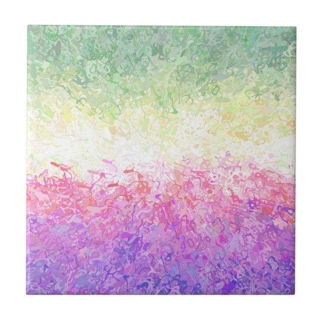 Trippy Groovy Boho Abstract Genderdoe Pride Flag Tile (Front)