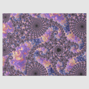 Trippy Groovy Boho Colourful Jewel Tone Fractal Ar Tissue Paper