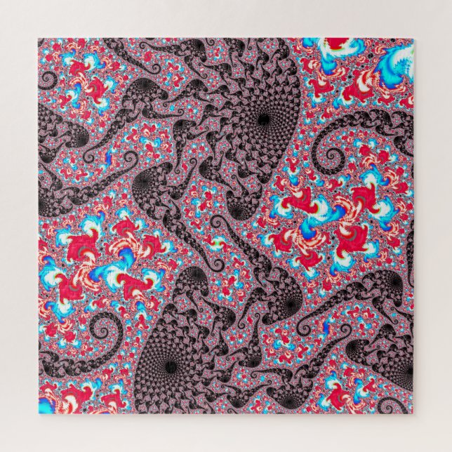 Trippy Groovy Boho Hippie Spiralling Fractal Art Jigsaw Puzzle (Vertical)