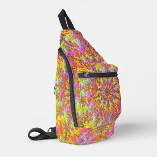 Trippy Groovy Funky Psychedelic Fractal Burst Sling Bag