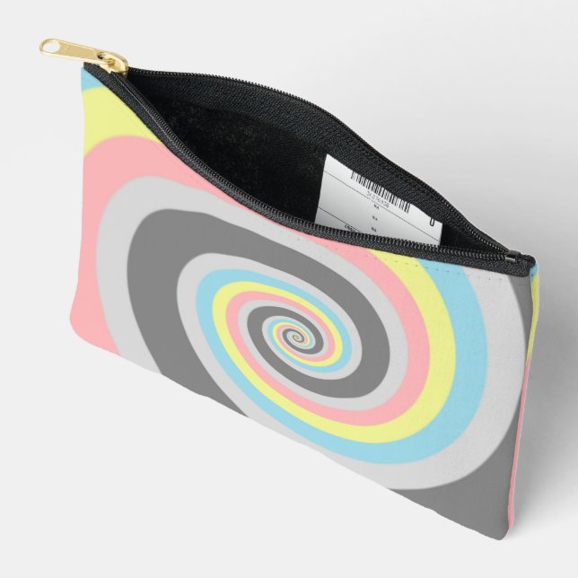 Trippy Groovy Spiral Abstract Demiflux Pride Flag Accessory Pouch (Open)