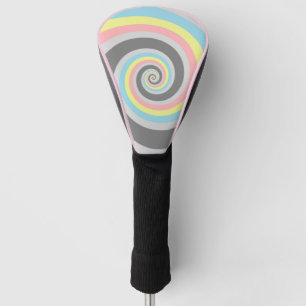 Trippy Groovy Spiral Abstract Demiflux Pride Flag Golf Head Cover