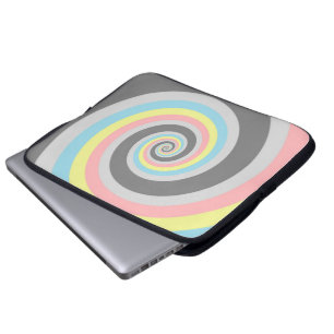 Trippy Groovy Spiral Abstract Demiflux Pride Flag Laptop Sleeve