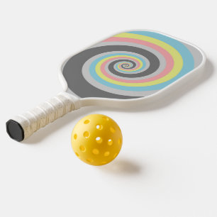 Trippy Groovy Spiral Abstract Demiflux Pride Flag Pickleball Paddle