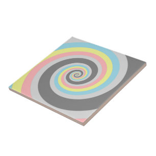 Trippy Groovy Spiral Abstract Demiflux Pride Flag Tile