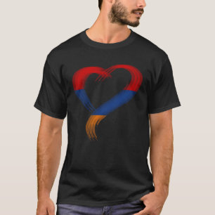 Trippy heart I love Armenia Armenian flag edm rave T-Shirt