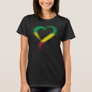 Trippy heart I Love Ethiopia Ethiopian flag Edm mu T-Shirt