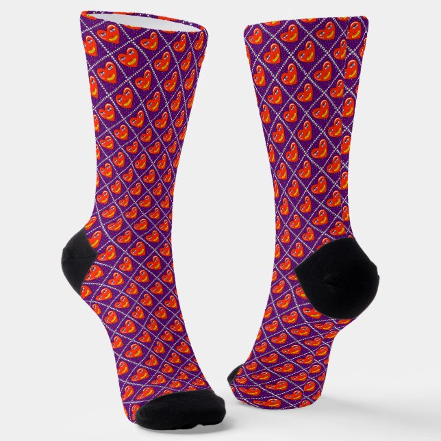 Trippy Heart Socks (Angled)
