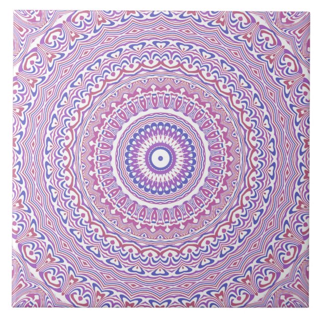Trippy Hippie Boho Groovy Bohemian Kaleidoscope  Tile (Front)