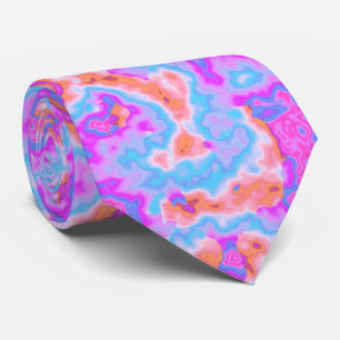 Trippy Hippie Bold Colourful Neon Acid Trip Marble Tie